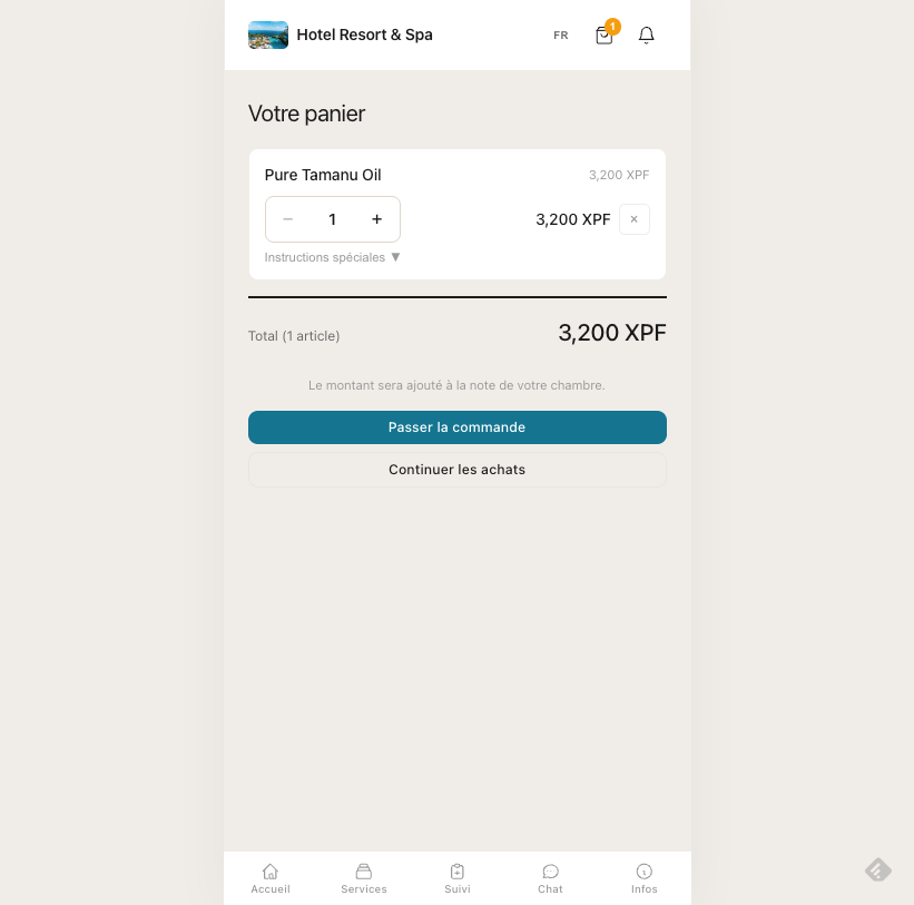 Commande room service